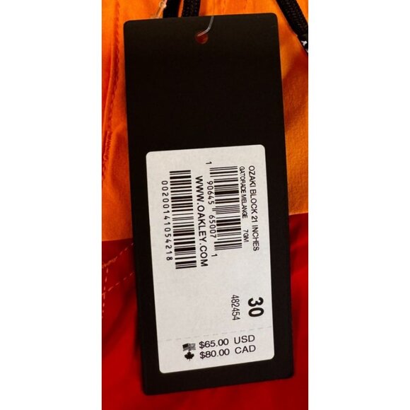 Oakley Performance Fit Ozaki Block Board Shorts Swim Trunks Waist 30" - Picture 3 of 4